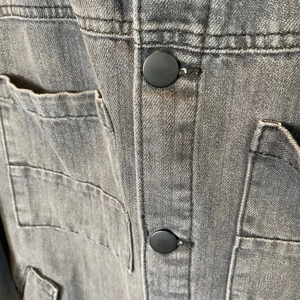 Original Use Men's Jean Jacket‎ Large Washed Black Denim Cotton Blend Casual